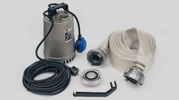 Zenit flood pump kit content