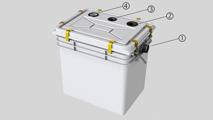 Zenit nanoBOX Series lifting station manual discharge inlets